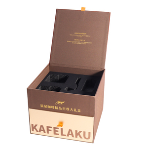 Cajón de lujo de doble capa, caja de regalo, caca de gato en relieve dorado, embalaje de café, laminación brillante en relieve, materiales reciclados de 2mm - Product Image 6