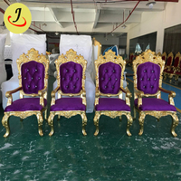 Fauteuils de luxe antiques de style trône royal avec structure en fibre de verre pour appartement, salon et usage extérieur