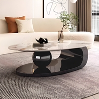 Table basse ovale nordique de luxe moderne pour salon, grande taille, design boule de thé, mobilier de maison en métal