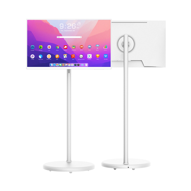 27 Inch Follow By Me Movable Touch Screen Monitor Floor Standing Android Wireless Portable Smart Tv For Home