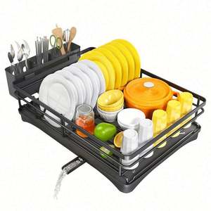 Escurridor de Platos de Metal Resistente al Óxido para Encimera, con Bandeja de Drenaje y Porta Cubiertos para Cocina - Product Image 1