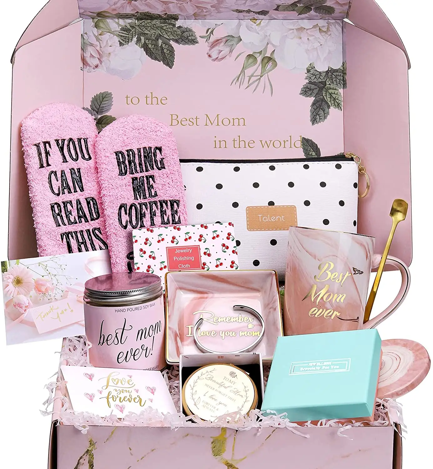 Promotional Mother's Day Birthday Gift Box Creative Mom With Marble Mug And Flowers Combination Gifts Set Box