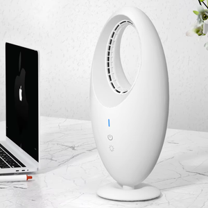 Ventilador de Mesa Mini Sem Lâminas Recarregável 27Y1001, Ventilador Pessoal Portátil USB com Luz LED, Ventilador de Resfriamento de Verão por Atacado - Product Image 1