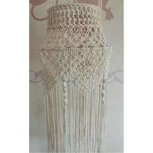 Modern Handmade Macrame <strong>Crochet</strong> Cotton Rope <strong>Lampshade</strong> for Table Lamp, Ceiling Lamp, Pendant Lamp - Product Image 1