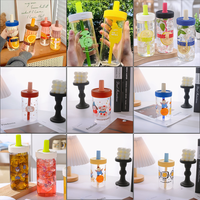 Nouvelle Bouteille d'Eau en Verre Grande Capacité pour le Bureau, Idéale pour Jus, Cadeaux Publicitaires, avec Bouchon Anti-Poussière et Paille