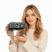 Nouveau projecteur LED LCD intelligent compatible 4K, Android 14, 700 ANSI Lumens, mise au point automatique et correction trapézoïdale pour le divertissement à domicile