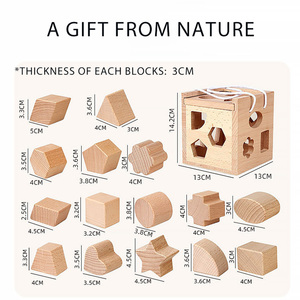 Jouet éducatif en bois unisexe de haute qualité trieur de formes <span class=keywords><strong>cubes</strong></span> blocs à <span class=keywords><strong>empiler</strong></span> matériel d'apprentissage de formes pour <span class=keywords><strong>les</strong></span> tout-petits cadeau pour enfant - Product Image 2