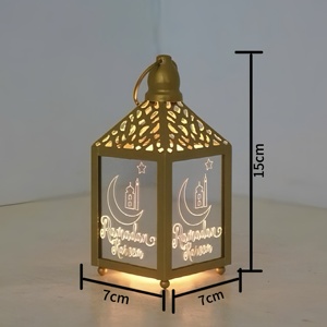 Pafu 2026 Luci Decorative per il Ramadan, Regali Islamici, Forniture per il Festival Eid Mubarak, Lanterna Ramadan in Metallo per Decorazioni di Lusso - Product Image 6