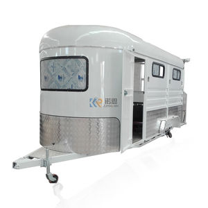 Remorque de transport d'angle pour 2 chevaux, personnalisée, avec 3 fenêtres, robuste, pour courses hippiques, capacité de charge de 2600 kg - Product Image 3