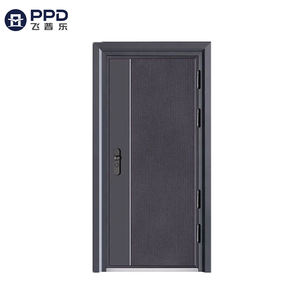 สูงแฟนซีสำเร็จรูปที่กำหนดเองหรูหราด้านหน้าทางเข้าประตูเหล็กการออกแบบป้องกันการโจรกรรมการรักษาความปลอดภัยประตูเหล็ก - Product Image 3