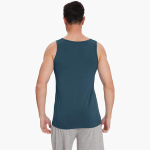 Débardeurs respirants personnalisés pour hommes – Débardeur décontracté sans manches en bambou et coton pour homme – Chemise de nuit - Product Image 3