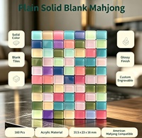 Funky Trade – Nouveaux jeux de tuiles de mahjong américaines en acrylique vierges, personnalisables, 1,24 x 0,91 x 0,63 pouces, 160 pièces