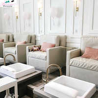 Équipement de salon de beauté de style européen, spa pour les pieds, bancs de pédicure personnalisés avec bol carré