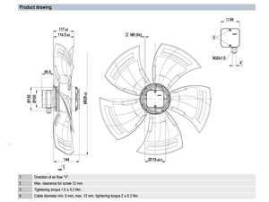 Ventilador axial de CA de 630 mm ebm-papst A6D630-AN01-01, ventilador de refrigeración industrial de alta resistencia para sistemas HVAC y torres de enfriamiento - Product Image 2