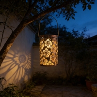 Lampe de projection ajourée en fer forgé motif grand chrysanthème, style international, lustre décoratif pour jardin de villa, suspension de cour