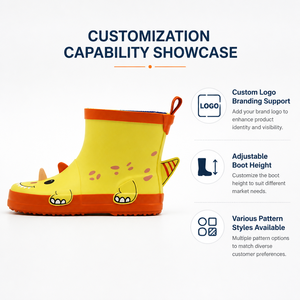 Bottes <span class=keywords><strong>de</strong></span> <span class=keywords><strong>pluie</strong></span> en caoutchouc 3D <span class=keywords><strong>dinosaure</strong></span> unisexe pour tout-petits, doublure douce, imperméables, antidérapantes, légères pour les jours <span class=keywords><strong>de</strong></span> <span class=keywords><strong>pluie</strong></span> - Product Image 3