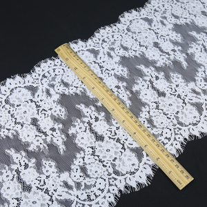 Wholesale Newest 27Cm Width <strong>Lace</strong> <strong>Fabric</strong> Of White Nylon Eyelash Simple Embroidery <strong>Lace</strong> <strong>Fabric</strong> For Curtain - Product Image 5
