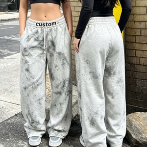 Pantalones Deportivos con Logotipo Personalizado, Lavado Desgastado, Cintura Elástica con Cordón, Ropa Casual Urbana para Hombre, Algodón, Otoño - Product Image 2