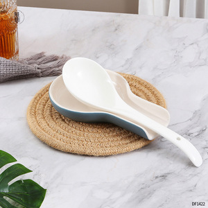 ที่วางช้อนเซรามิก Dongfang สีเทา-น้ำเงิน สีพื้น พร้อมช้อน อุปกรณ์ครัวในบ้าน DF1422 - Product Image 4