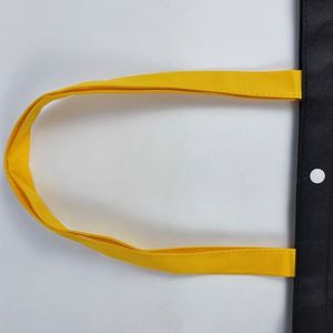 Non Woven <b>Bag</b> Large Flat Large Black Non-Woven <b>Bag</b> With Yellow Handle Custom Low Moq Non Woven Tote <b>Bag</b> - Product Image 6