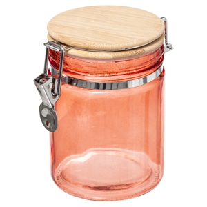 Barattolo Ermetico in Vetro Corallo da 0,75L con Coperchio in Bambù - Product Image 1