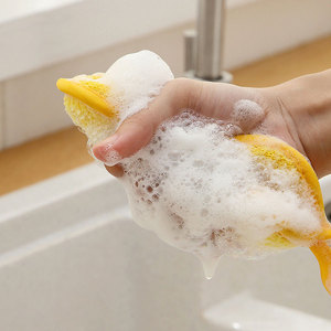 Éponge de nettoyage double face en <span class=keywords><strong>microfibre</strong></span>, chiffon de cuisine en <span class=keywords><strong>bambou</strong></span> anti-peluchage, éponge multifonction pour la vaisselle domestique - Product Image 4