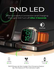 Support de charge sans fil LISEN Qi2 3-en-1 avec design pliable compact à 180 degrés pour iPhone 17 16 15 – Station de charge multi-appareils - Product Image 5