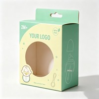 Boîtes en carton brillant ou mat personnalisées, best-seller, avec fenêtre en PVC pour emballage de sucettes et rangement de clips de tétines