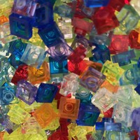 Jouets en plastique transparents, plaques 1x1 à points, pour assembler librement des images pixel art, 3024 blocs de construction