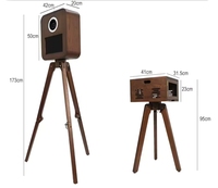 Ensemble complet de photomaton rétro en bois massif avec écran tactile 13,3 pouces, imprimante, support d'appareil photo et étui de transport