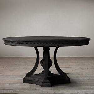 Set Tavolo da Pranzo Rotondo <span class=keywords><strong>Grande</strong></span> in Legno di Quercia Vintage di Alta Qualità, Stile Provinciale Francese, Arredamento per Sala da Pranzo - Product Image 5