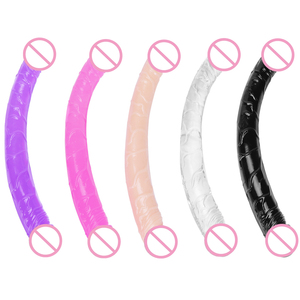 Lesbische seksproducten dubbelgekoppeld simulatiepenis verlengde transparante siliconen <span class=keywords><strong>dildo</strong></span> masturbatie-artikel - Product Image 1