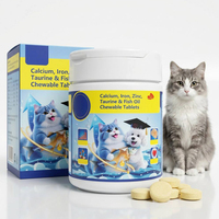 Complément multivitaminé pour animaux de compagnie Waylemo, calcium, fer, zinc, taurine, huile de poisson pour chiens et chats, soutien à la croissance, comprimés à mâcher, 120 g