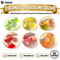 Vormbare Kokosolie Vaseline Fruit Squishy's 6 Fruitontwerpen Stressverlichting Fidget Bulk Groothandel OEM Squishies Speelgoed TONGXIN