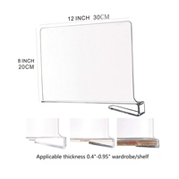 Séparateur d'étagère transparent pour étagères en bois et organisateur de vêtements séparateurs de sacs à main pour armoires de cuisine et organisateur de chambre