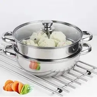 Hot Sale Dampfer Herd Bratpfanne mit Glas deckel Doppels ch ichten Edelstahl Dampf garer Hot Pot