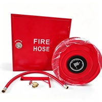 Ensemble de dérouleur de tuyau d'incendie manuel avec armoire de protection, vanne en laiton et tuyau flexible pour la protection incendie des bâtiments