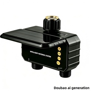 Sistema de Riego por Goteo Inteligente Automático con Energía Solar, Microaspersor WiFi/4G/Zigbee para el Hogar, Doble Canal, Plástico Negro/Dorado - Product Image 5