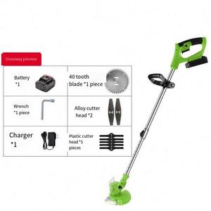 Tondeuse à gazon électrique sans fil Outils de tonte de jardin Tondeuse à gazon domestique Portable Machine de découpe d'herbe avec roues - Product Image 6