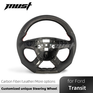 Volant sport en fibre de carbone noir personnalisé pour <span class=keywords><strong>Ford</strong></span> Transit <span class=keywords><strong>Connect</strong></span> Wagon <span class=keywords><strong>XL</strong></span> XLT Custom <span class=keywords><strong>Tourneo</strong></span> 2013-2019 - Product Image 2