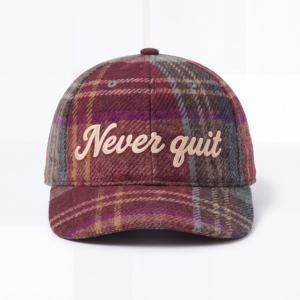 Casquette de baseball ajustable à 6 panneaux en laine tweed avec logo personnalisé T&L et broderie plate - Product Image 2