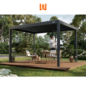 Pérgola de Aluminio Elegante para Piscina, Pabellón Exterior con Protección UV, Pérgola de Aluminio con Toldo Retráctil - Product Image 1