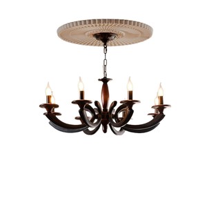 Classic French Vintage Chandelier 6-Light E26 LED Round Multi-Head Ceiling Light For Living Room And Dining Room - Product Image 5