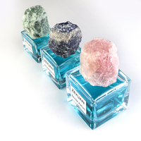 Couvercle en cristal naturel 30ml 50ml 100ml bouteilles de cologne en cube vide carré vaporisateur de parfum de luxe
