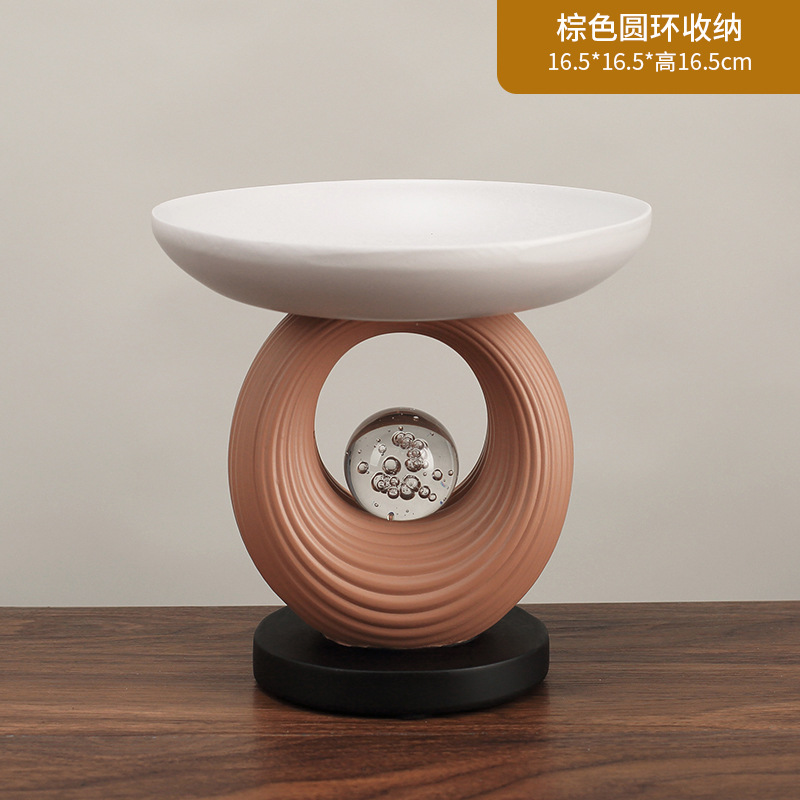 Rangement rond marron