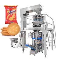 Machine d'emballage à scellage arrière à pesée multi-têtes entièrement automatique pour biscuits, petits pains, machine d'emballage à l'azote VFFS pour petits craquelins
