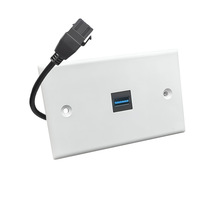 Câble adaptateur USB 3.0 femelle-femelle à monter sur panneau, conducteur en cuivre pur, gaine en PVC, blindage, pour plaque murale d'ordinateur
