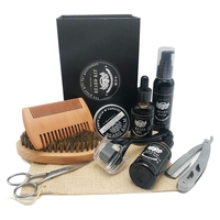 Boyfriend suami ayah Set hadiah terbaik Set minyak jenggot sisir Balsem sikat perawatan jenggot Kit pertumbuhan pria Set hadiah