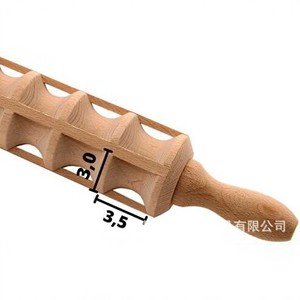 Rodillo de madera de haya de 33 cm con ranuras en espiral, herramienta para moldear masa, utensilio de cocina - Product Image 3
