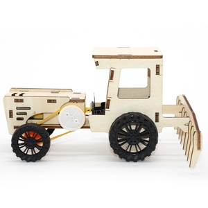 OKYN-G5552 <b>Wooden</b> DIY Bulldozer Science Experiment <b>Kit</b> STEM Electric Assembly Tractor <b>Model</b> Educational Engineering Toy - Product Image 4